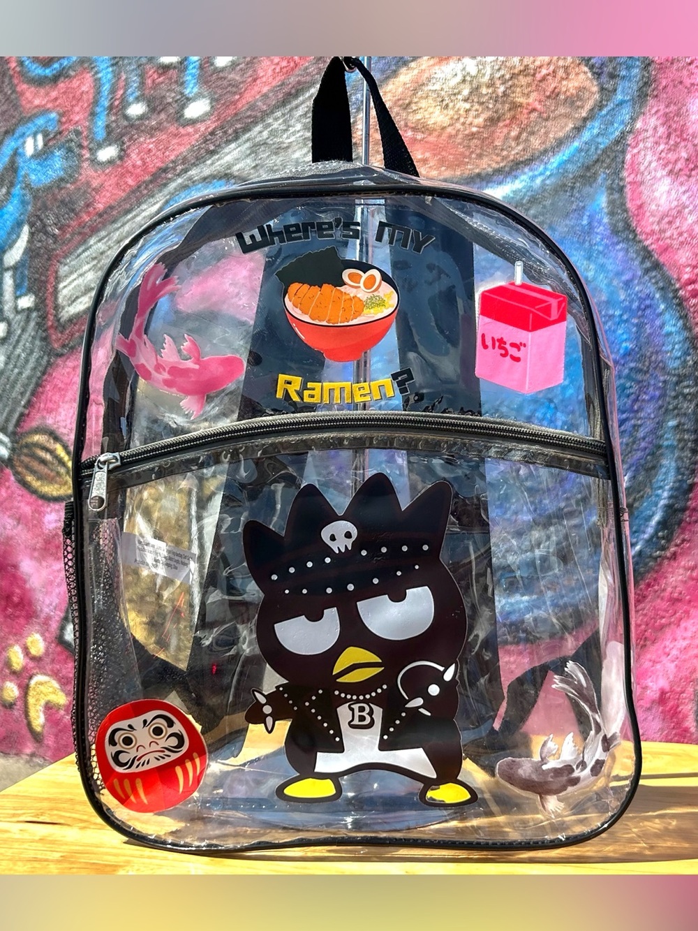 WHERE’S MY RAMEN? Clear Backpack 15”